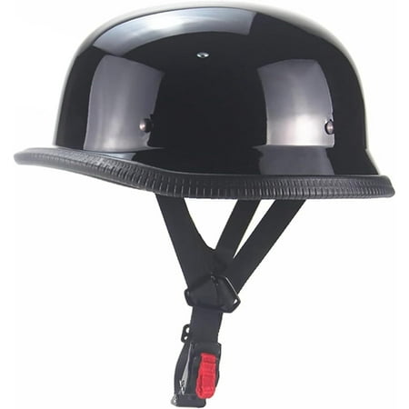 Motorcycle Helmet German Style Half Helmet Skull Cap Adult Men Women Half Shell Helmet, DOT Approved Retro Half Face Helmet for Cruiser Scooter Chopper (2Matt Black,X-Large) X