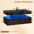 thumbnail image 3 of VanAcc Coffee Table with LED Light, Modern High Gloss Finish Center Table with 2-Tier Storage Space, Coffee Table for Living Room, Office, Black, 3 of 6