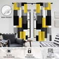 thumbnail image 3 of Yellow Black and Grey Window Curtain Gray White Geometric Abstract Minimalist Mid Century Aesthetic Living Room Bedroom Window Drapes Treatment Fabric 1 Pair Home Decor, 42" W x 63" L, Modern, 3 of 6