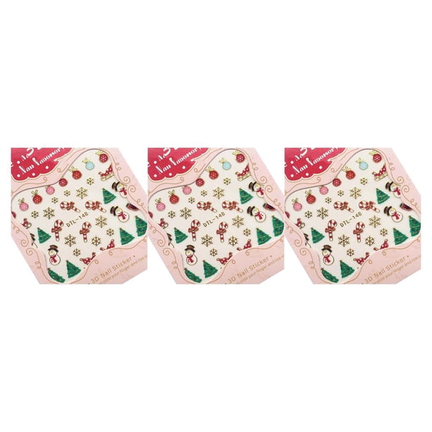 Qarigey Recién llegado Nails Art Sticker Feliz Navidad 3D Golden Elements Nail Wrap Sticker Tips DIY Manicura Stickers Tool Type1 NO1 Qarigey CBP045781