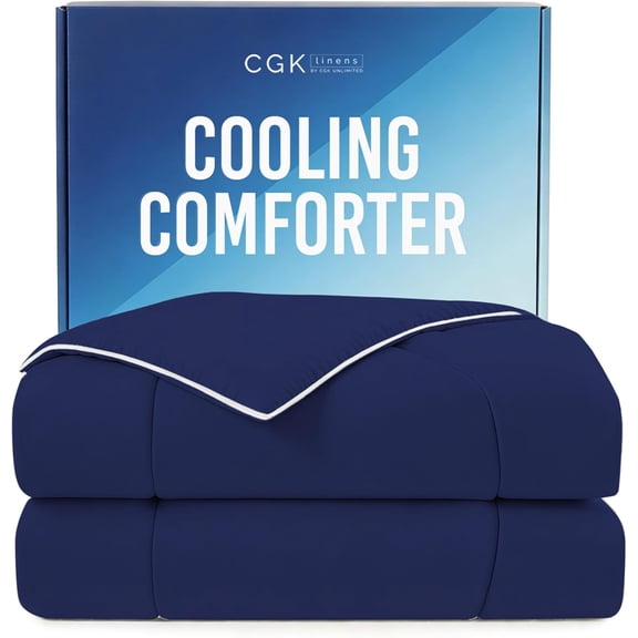 Cooling Comforter for Hot Sleepers King Cal King Size 106x90 Navy