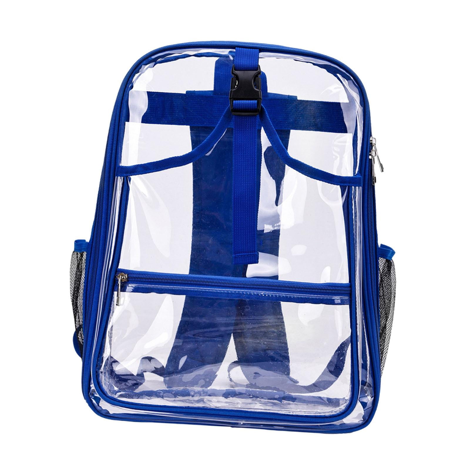 funtasica Tennis Backpack ,Racket Bags ,PVC, Lighweight Clear Large Capacity Unisex Gym Badminton Bag Tennis Rucksack for Men and Women Blue