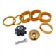 thumbnail image 1 of Espaciador De Auriculares De Bicicleta De 3x1 1/8 Pulgadas Con Tapa , Juego De Tuercas De Estrella Para Auriculares, Dorado, 1 of 7