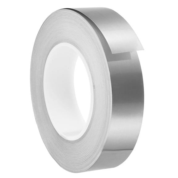 Cinta de poliéster metalizado Uxcell (1.2 pulgadas x 164 pies) - Cinta decorativa autoadhesiva a prueba de agua para juntas, pegatinas para pared/armario/cocina/puerta, plateada