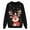 Women-Black, variant on Fiaer Christmas Sweatshirts for Family Trendy Reindeer Printed Crew Neck Xmas Pullover Plus Size Long Sleeve Baggy Comfort Holiday Tops Kid 6Y