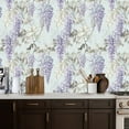 thumbnail image 2 of Peel and Stick Wallpaper 17.7in x 9.8ft Lavender Wisteria Floral Delicate Green Leaves Soft Contact Paper Vinyl Waterproof Self Adhesive Wall Paper for Bedroom Shelf Cabinet Renter Friendly, 2 of 8