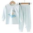 thumbnail image 5 of 6-7 Years Girls Long Sleeve Pajama Set Toddler Baby Girl Clothes 6 12 18 24 Months Fall Outfits Long Sleeves Sweatshirt Tops Pants Set 1-5T,Blue, 5 of 5