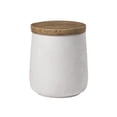 thumbnail image 2 of FOROUTIA 17" White Jar Shape Side Table, Waterproof Magnesium Oxide Accent Table with Faux Wood Top, Weather-Resistant Indoor Outdoor End Table for Patio, Living Room, Bedroom, 2 of 7