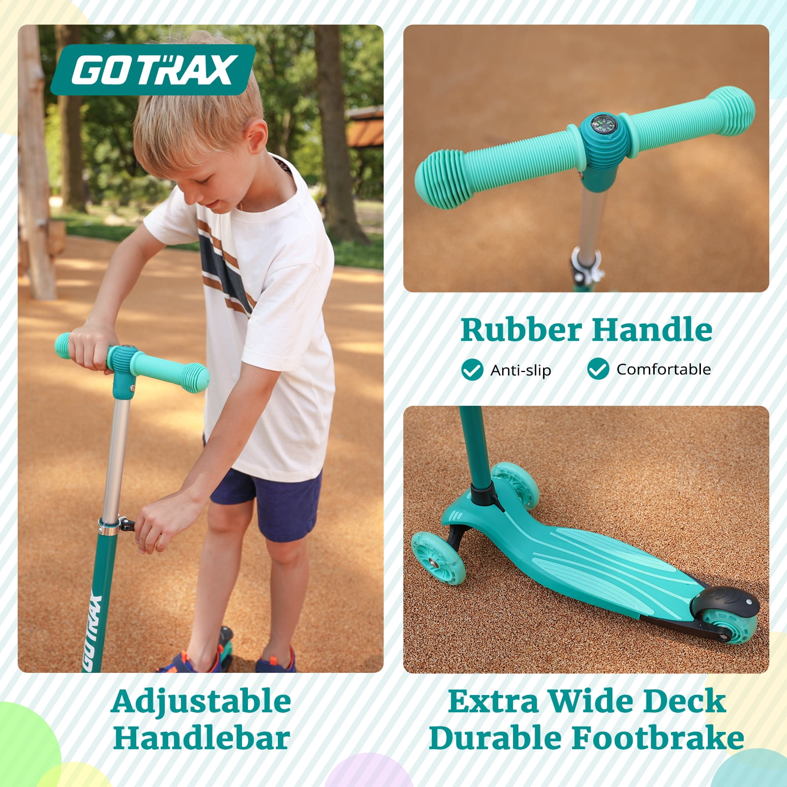 Gotrax KS1 3-Wheel Kids Kick Scooter with LED Light Wheels