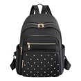 thumbnail image 2 of FURNIX Fashion Nylon Backpack,Black Back Pack,Cute School College Backpack,Aesthetic Backpack For Women Men,Laptop Bag,Travel&nbsp;Rucksack Daypack,Lightweight Large Capacity Work Commute Bag, 2 of 9