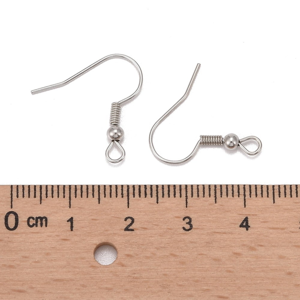 5000 pc Iron Earring Hooks Ear Wire with Horizontal Loop Cadmium Free Nickel Free Lead Free Platinum 17~19x0.8mm Hole: 2mm 22 Gauge Pin: 0.6mm