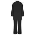 thumbnail image 5 of Womens Plus Size Loungewear Sets S-5X Casual Long Sleeve Shirts Wide Leg Pants 2 Piece Loose Solid Comfort Going Out Pant Suits Outfits, 5 of 8