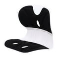 thumbnail image 2 of Ergonomic Back Support for Office Chair Cushion with Lumbar Pillow - Posture Corrector for Desk Chairs, Comfortable Memory Foam Seat Cushion for Lower Back Pain Relief (Black), 2 of 3