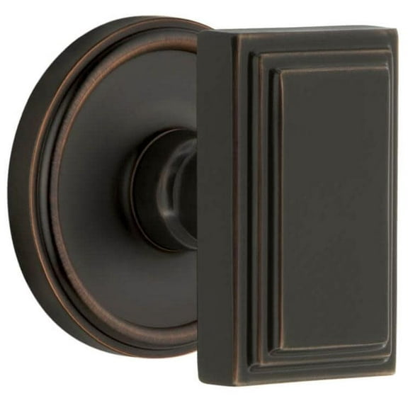Grandeur 888840 Carre Solid Brass Passage Door Knob Set - Bronze