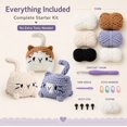 thumbnail image 3 of 3 Pack Cat Crochet Kit for Beginners, Cat Amigurumi Starter Set with Step by Step Video Tutorials, TIKA, 3 of 7