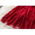 thumbnail image 2 of Larisalt Dresses For Girl,Girls Long Sleeve Velvet Casual Christmas Holiday Shiny Party Dress Red, 2 of 5