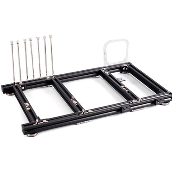 ATX PC Test Bench Aluminum Alloy Open Frame Computer Case Stand Water Cooling Fan Base Stand for ATX Motherboard Chassis Case PC-JMK6 Black