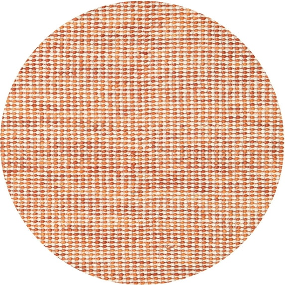 Ahgly Company Machine Washable Indoor Round Contemporary Light Orange G Area Rugs, 7' Round