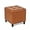 Cognac Brown, variant on Tufted Leather Square Storage Ottoman, Lift Top Cube Footstool with Hinged Lid Footrest with Wood Legs (Brown)