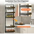 thumbnail image 5 of Over The Door Organizer, 6-Tier Over The Door Pantry Organizer, Heavy Duty Metal Frame, Spice Rack, Behind the Door Storage for Kitchen, Bathroom, Laundry Room, 16.9”L×6.3”W×51.2”H (Black), 5 of 9