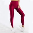 thumbnail image 6 of Gkeoshab Yoga Pants Women'S Sports Slim Fit Slimming High Yoga Pants Nylon High Waisted Glossy Leggings Wine Red M, 6 of 7