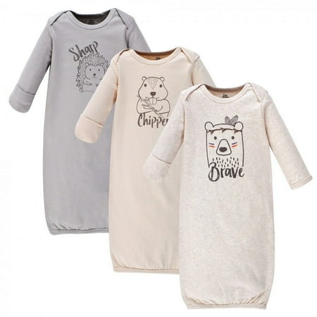 UPC: 0660168923216 | Yoga Sprout Baby Cotton Long-Sleeve Gowns 3pk  Wild  Preemie
