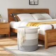 thumbnail image 2 of Cesto para ropa sucia de 80 l con asas, cesta decorativa para sala de estar, cesta de almacenamiento tejida para juguetes, almohadas, mantas, ropa, 20 x 18 pulgadas, gris degradado, 2 of 5