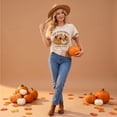 thumbnail image 5 of Halloween Women's Fall Short-Sleeve T-Shirts Autumn Pumpkin Printed Tshirts Western Country Music Graphic Tees White M, 5 of 7