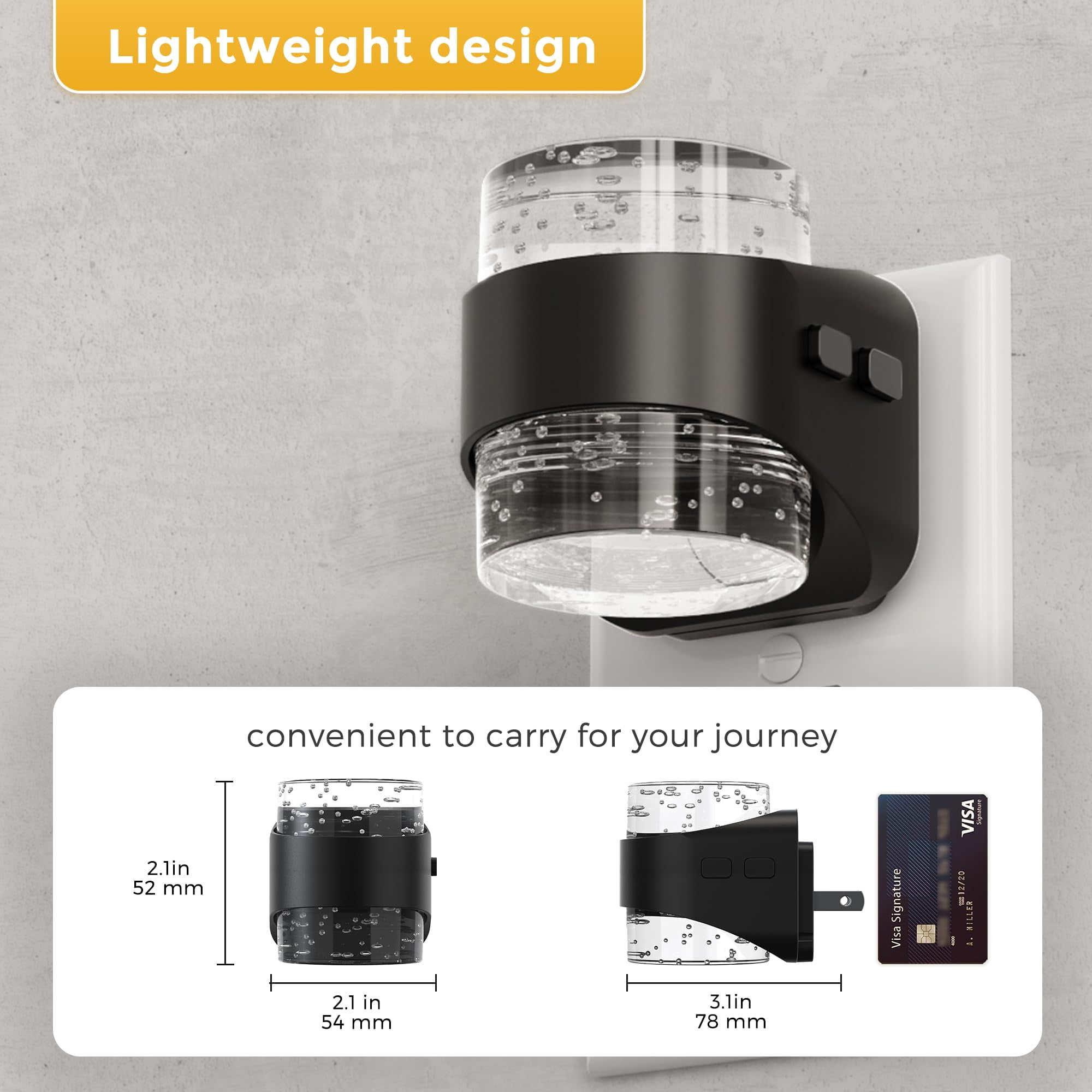 Night Light  Bubble Lights Plug Into Wall 2 Pack 3000k/4000k/5000k Adjustable Color Temperature Dimmable Nightlights With Dusk To Dawn Sensor For Rooms Bathroom Hallway