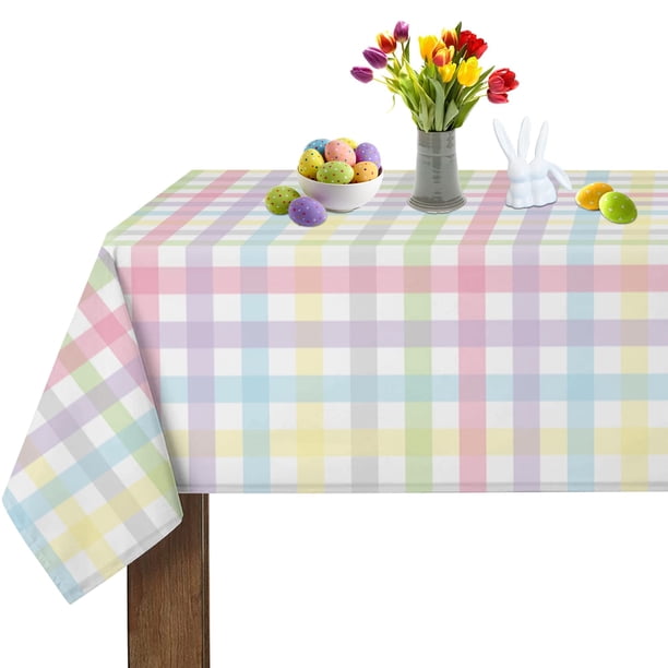 Mantel SuQKXCo 152x213 cm Impermeable a Cuadros Arcoíris