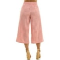 thumbnail image 2 of Women's Nina Leonard Gingham Coulotte Pants Color: Robins Egg White Size: MEDIUM, 2 of 4