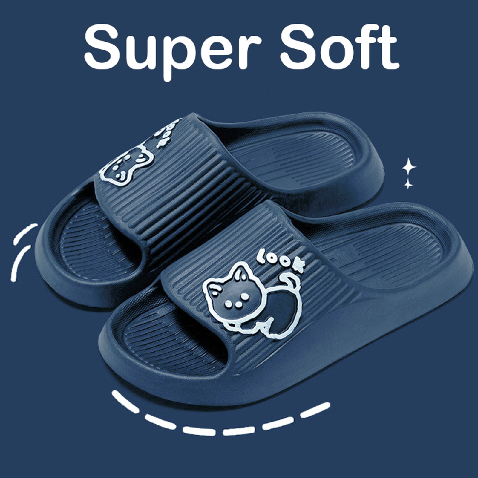 Women Summer Slippers Cute Lightweight Anti-slip Open Toe Spa Shower Bathroom Slides Soft Indoor Outdoor Slipper - image 3 of 6