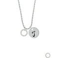 thumbnail image 2 of Delight Jewelry Silvertone Joshua 1:9 Eternity Ring Silvertone Script Initial Disc - T - Charm Necklace, 20"+3", 2 of 4