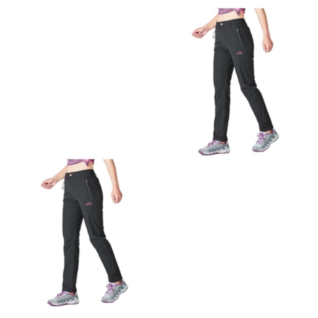 Qarigey Pantalones de senderismo para mujer, pantalones finos impermeables para acampar al aire libre de secado rápido, ropa deportiva Negro METRO 2piezas