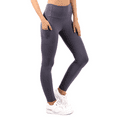 thumbnail image 4 of Yoga Leggings with Pockets High Waist Tummy Control Super Soft Stretchy Skinny Workout Yoga Pants 28" Grey X-Small, 4 of 4