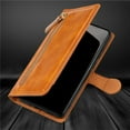 thumbnail image 3 of Kelvin Leather Flip Zipper Magnetic Wallet Phone Case Card Holder For iPhone 13 Pro Max (Orange), 3 of 9