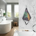thumbnail image 2 of Yayeee 2 Pack Hand Towels for Bathroom 100% Cotton 16" x 28" Soft Absorbent Kitchen Towel, Abstract Animals, 2 of 7