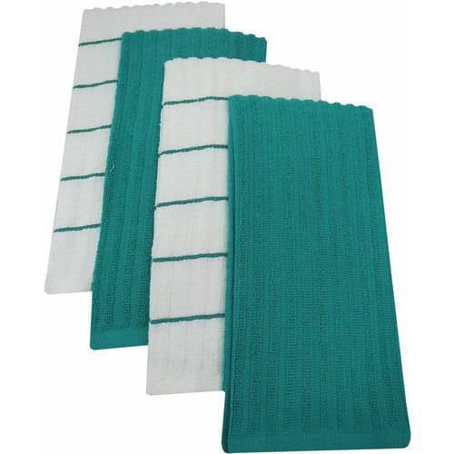 Mainstays 4Piece Kitchen Towel Set, Teal