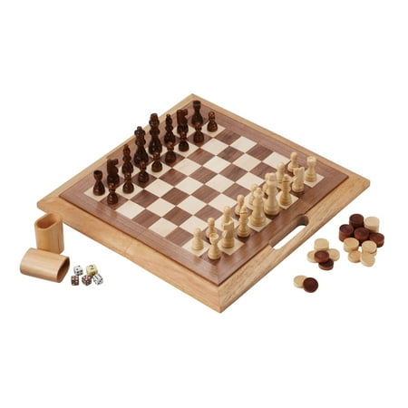 UPC: 0719265527473 | Mainstreet Classics Dutchman 3-in-1 Game Set Chess Checkers Backgammon