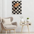 thumbnail image 4 of French Breakfast Croissant & Coffee Canvas Wall Art, Retro Checkerboard Kitchen Decor, Parisian Bistro Style Artwork for Dining Room, Ready to Hang, 4 of 5