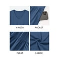 thumbnail image 4 of Fancyglim Women Dresses Plus V Neck Short Sleeve Casual Dress with Pockets M-4XL, 4 of 5