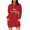Red, variant on TIMIFIS Hooded Sweater Dress Women's Christmas Print Loose Long Sleeve Hoodie Sweater Top Hooded Dress with Pockets