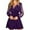 Purple, variant on IROINNID Oversize Dresses For Women Spring And Summer V-neck Solid Mesh Sleeve A-line Party Dress Summer