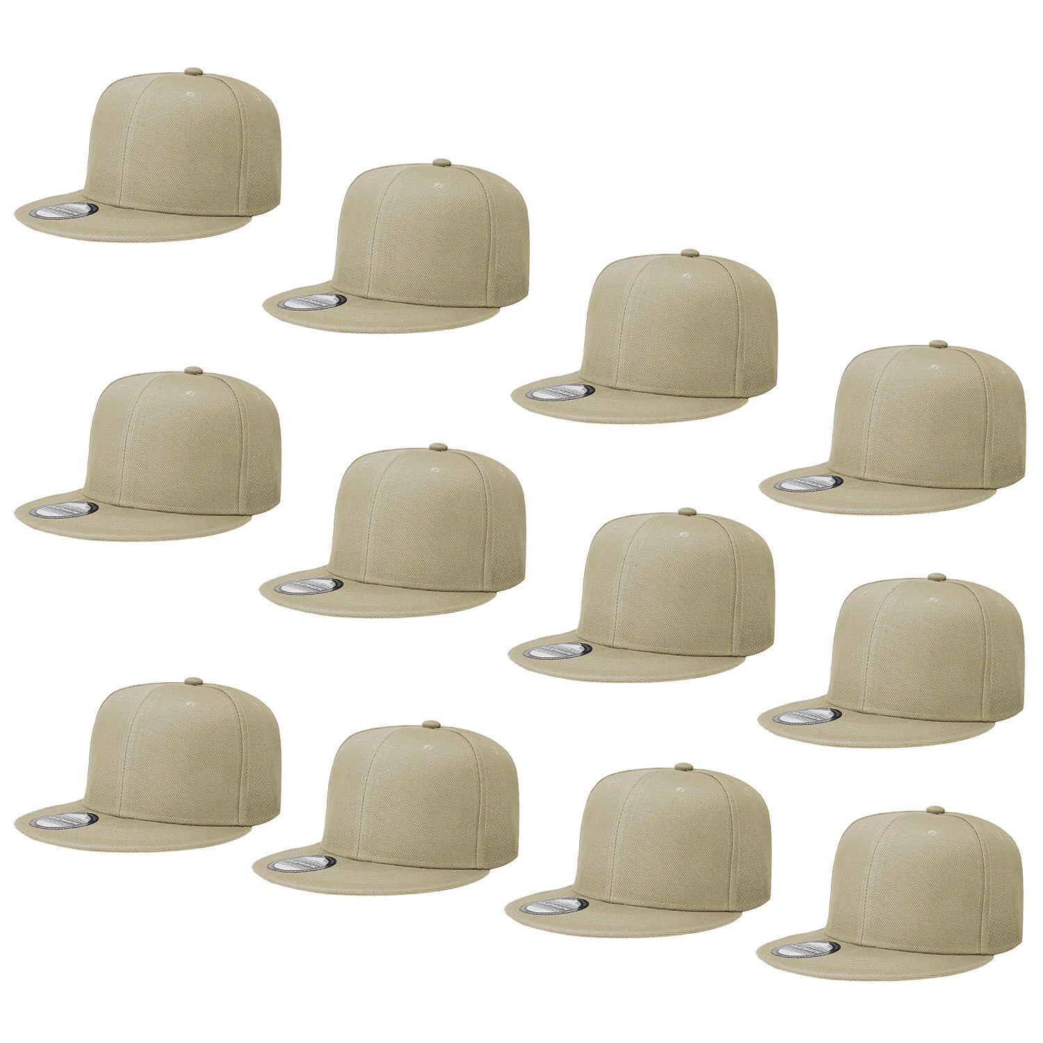 LOT OF 50 Blank Flat Bill Snapback Caps Hats Solid Two Tone DECKY WHOLESALE BULK