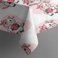 thumbnail image 3 of Pink Cow Strawberry Pattern Rectangle Tablecloth 60"x84",Waterproof Polyester Rectangle Table Cloth, Wipeable Spillproof Polyester Tablecloth for Dining, Camping, Indoor and Outdoor, 3 of 5