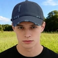 thumbnail image 5 of Men's and Women's Ripped & Distressed Baseball Cap, Washed Vintage Dad Hat with Hole Details, Soft Top Classic Fit Cap for Spring and Autumn Casual Wear Navy, 5 of 7