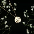 thumbnail image 4 of Rosec Jewels Flower Pendant Necklace - Lab Created Diamond Rose Pendant with Chain (EF-VS Quality), 18K Yellow Gold, 4 of 8
