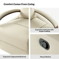 thumbnail image 6 of Manual Genuine Leather Recliner Chairs 360-Degree Swivel Rocking Metal Base Set of 2 for Living Room Beige, 6 of 9