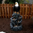 thumbnail image 4 of Bald Eagle Statue Outdoor Fountain Tiered Cascading Rock Water Fountain Outdoor Garden Waterfall Decor for Garden Patio Backyard Deck Porch Outside Water Feature 39.76" H, 4 of 6