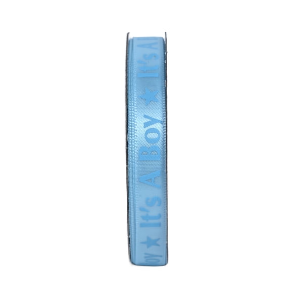 Gwen Studios 7/8" It's A Boy Blue Satin Ribbon, 3 Yards